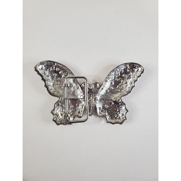 Women's‎ Belt Buckle Butterfly Pewter Pink w/Rhinestones Cowgirl Western READ - Picture 6 of 10